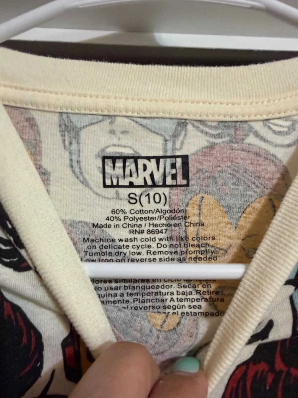 Marvel Kids Cream Superhero Face-Print Shirt with Red, Yellow & Blue - Picture 3 of 3
